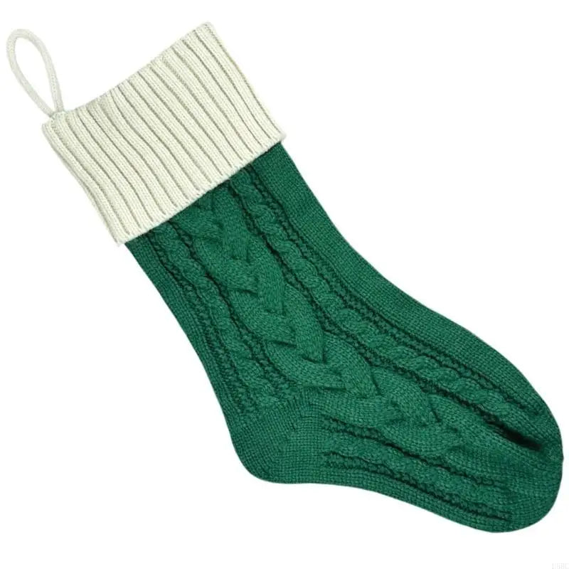 Reusable Spacious Christmas Sock Knitted Design Multiple Pattern Zpaxo Apricot green China Mainland