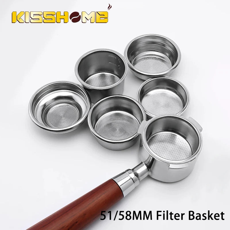 Espresso Filter Basket 51mm 58mm – 1/2/4 Cup Replacement Espresso Filter Basket Zpaxo
