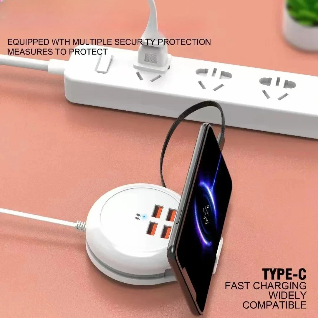 4-in-1 Fast Charger Power Strip – UK/US/EU Plugs, USB-C PD Travel Power Strip Zpaxo