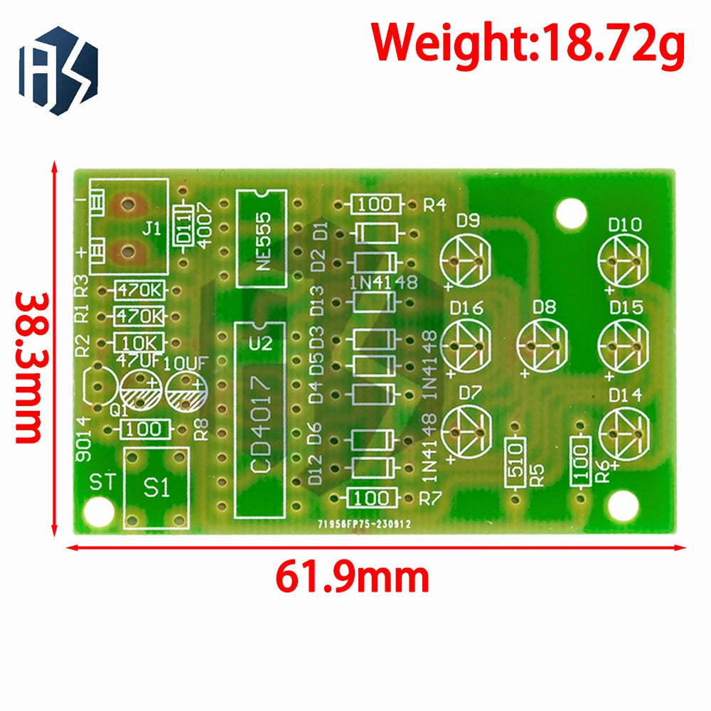 Electronic Dice Led Parts Cd4017 Ne555 DIY Production Reverse Zpaxo