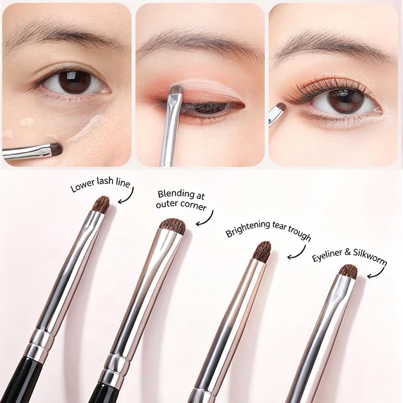 1/4pcs Eyes Precise Detail Brush Curved Eyeliner Eyeshadow Makeup Brushes Eye Makeup Smudged Tools Small Eye Cosmetic Brush Zpaxo