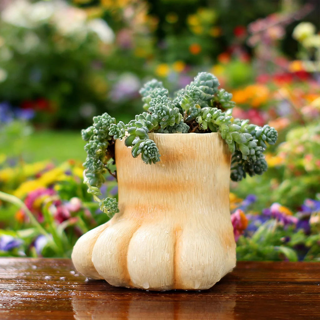 3D Cat Paw Resin Planter – Succulent Pot & Desk Organizer