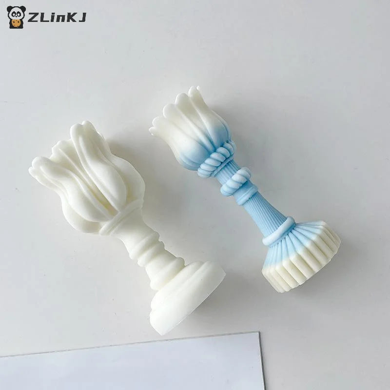 ▶1Pcs Handmade Scented Candle Plaster Resin Molds DIY Flowers Tulip Silicone Mold Homemade Cookies Chocolate Candy Baking Tool Zpaxo