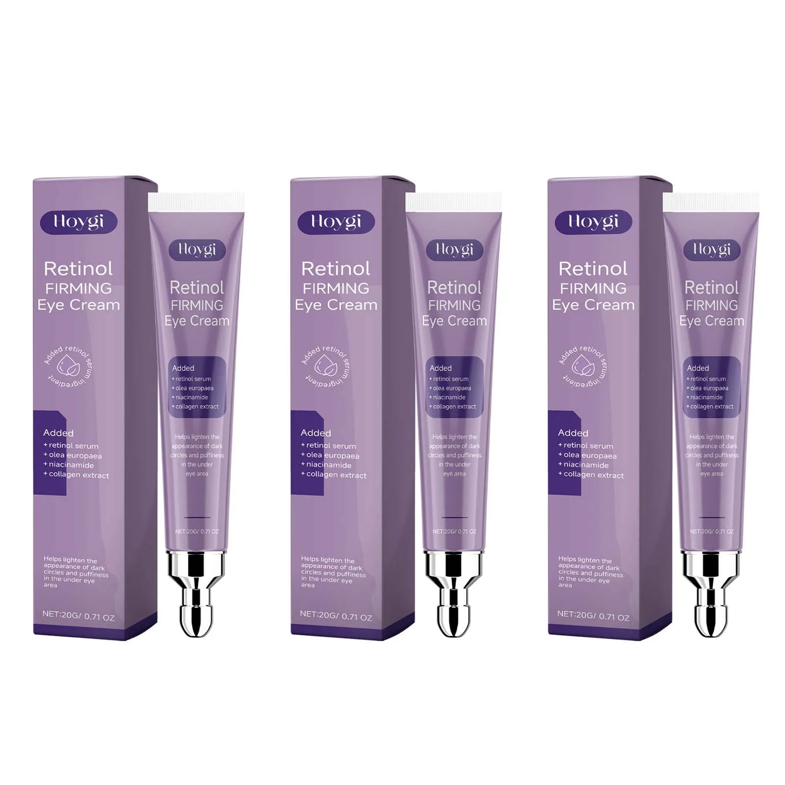 Hoygi Retinol Eye Cream – Dark Circles & Firming, 20g Retinol Eye Cream Zpaxo 3 x 20g Boxed