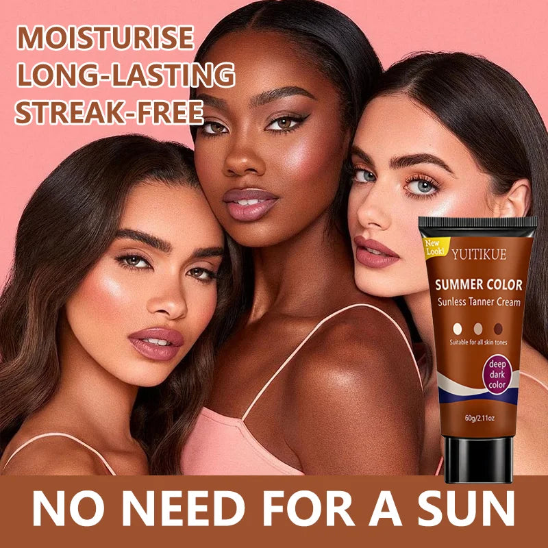 YUITIKUE Self Tanner – Clear Formula, Natural Deep Dark Glow 60g Self Tanner Zpaxo