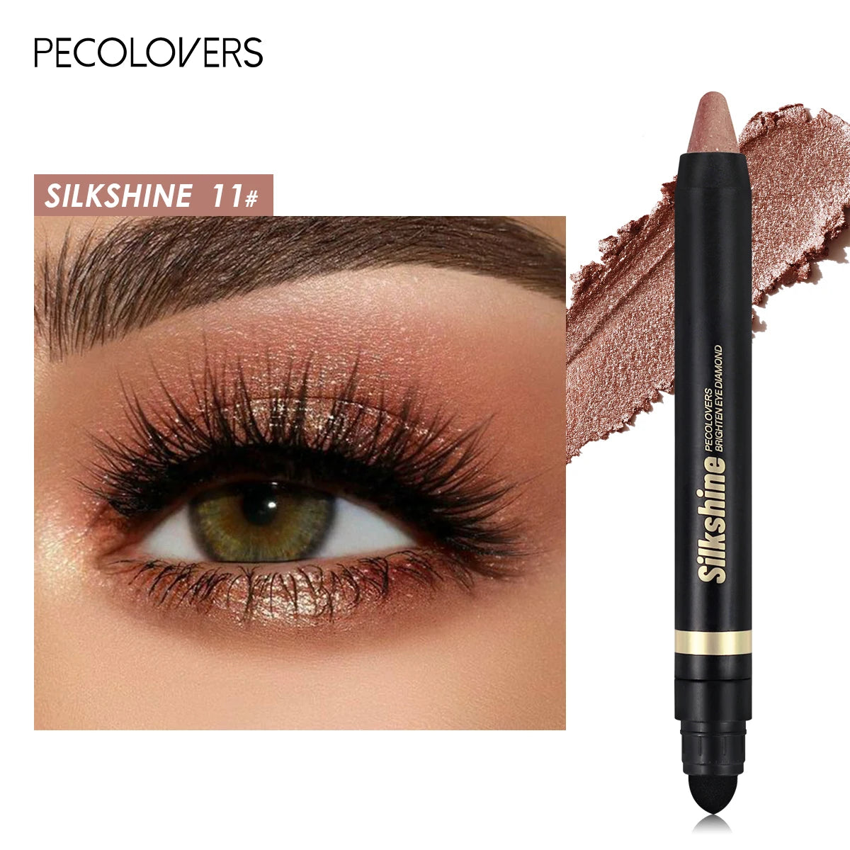 Smoky Eyeshadow Pencil Stick Waterproof Pearlescent Metallic Glitter Eye Shadow Highlighter Pen Makeup Tool Zpaxo 11