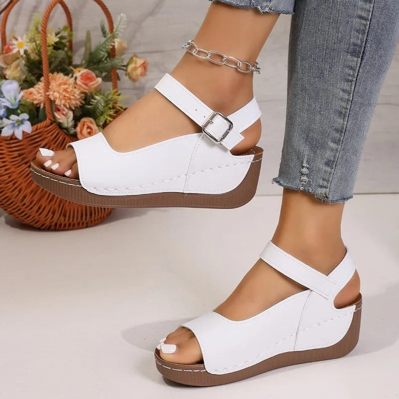 Women's Open Toe Thick Soled Sandals 2026 Summer Fashion Heels Shoes Zpaxo