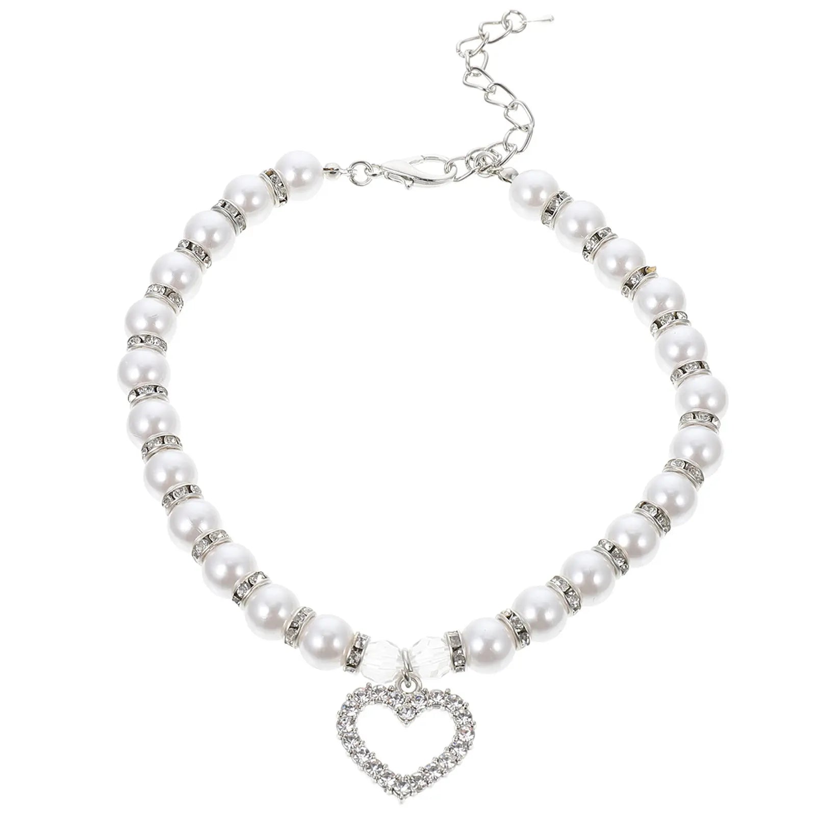 Dog White Pearl Collar Elegant Charming Lightweight Comfortable Pet