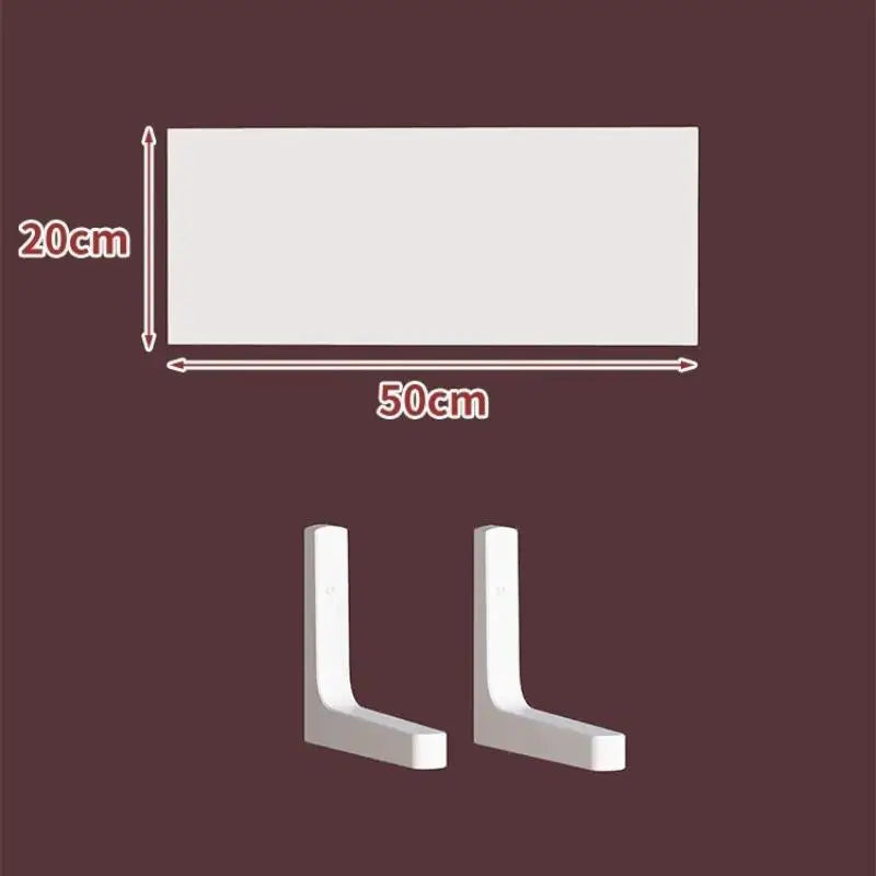 Wall Shelves Floating Wood Water Resistant-space Saving Storage Zpaxo White 20X50CM