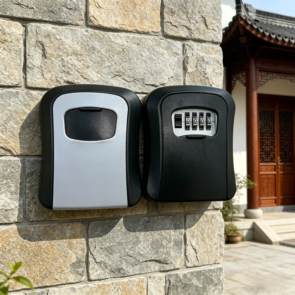 Durable Plastic Lock Box Grey Black Portable Key Resettable