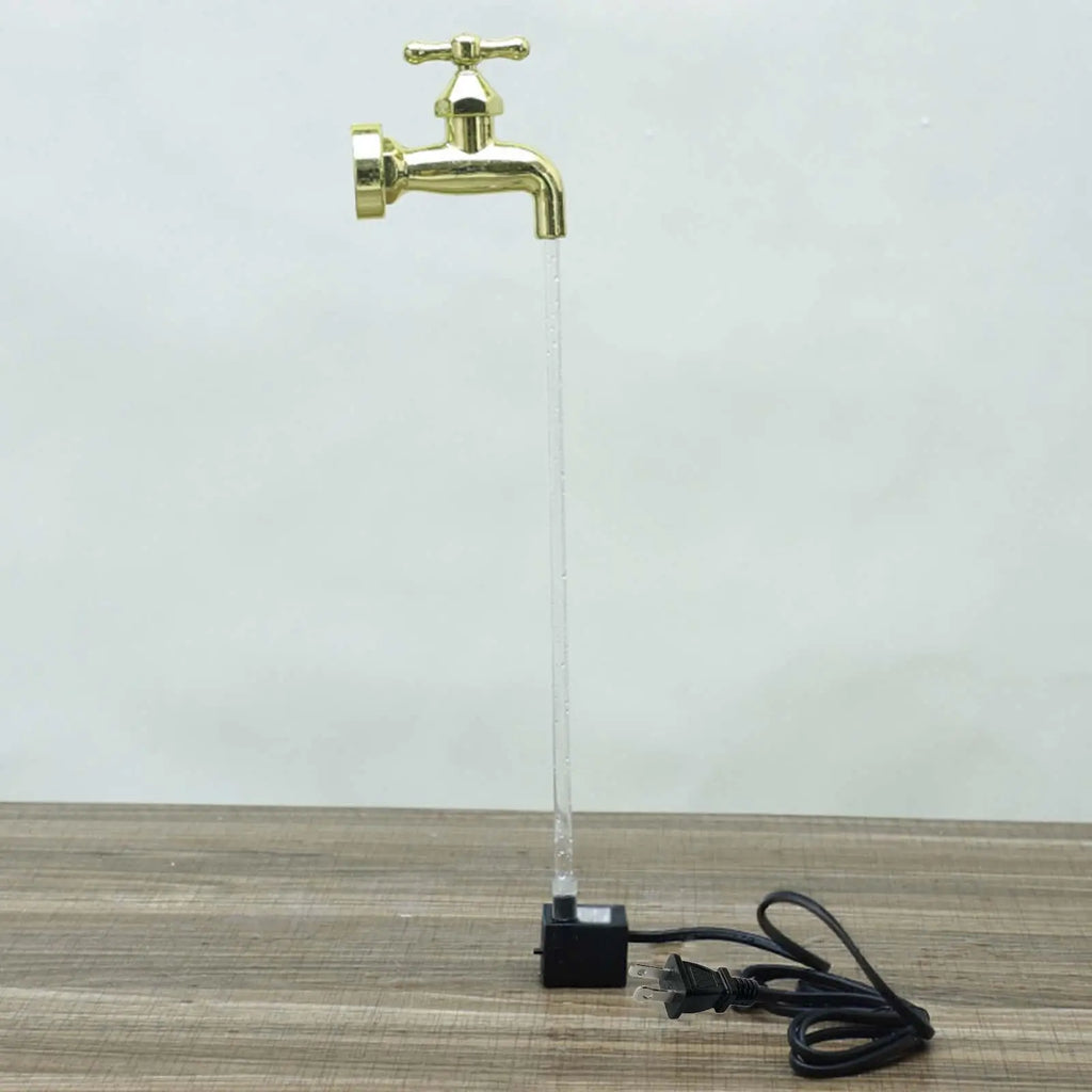 Tabletop Fountain Indoor DIY ABS Art Golden Waterfall Feature for Home Office Garden Decoration Ornament Zpaxo