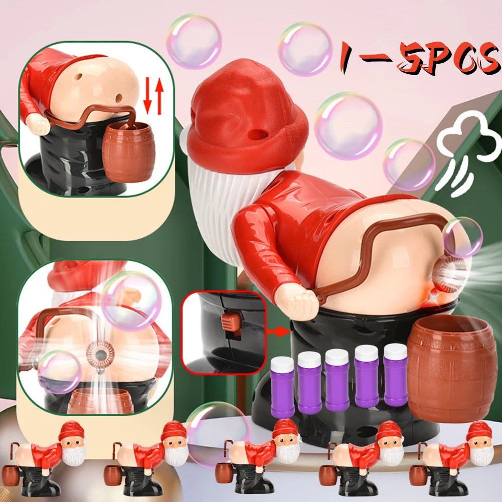 1- Christmas Decorative Fart Bubble Blower Music Light Electric Santa