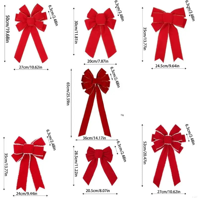 Durable Red Christmas Ribbon Loop Design Decoration Crafting Accessory