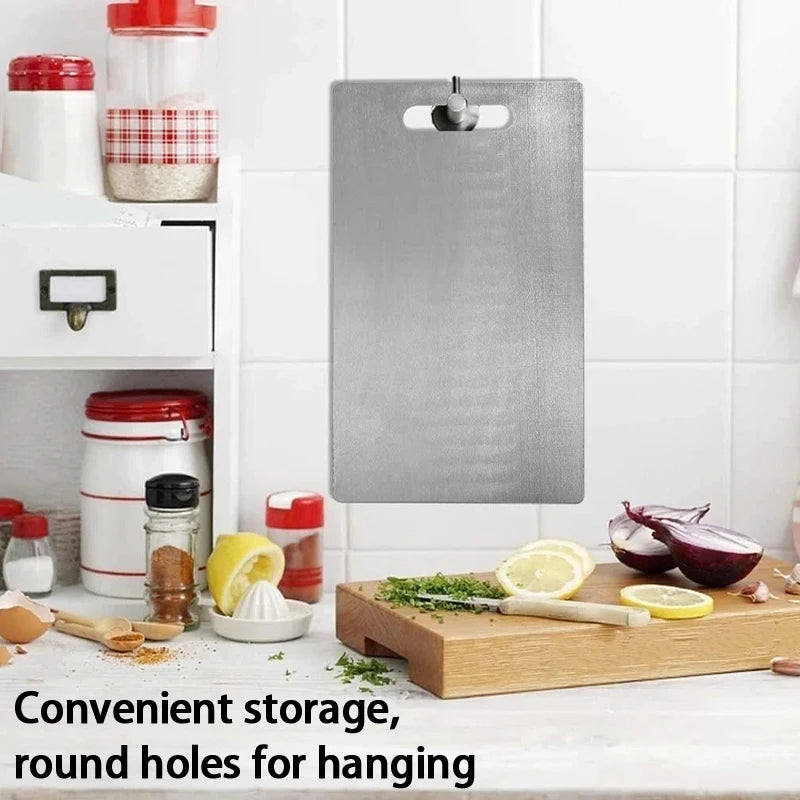 Stainless Steel Cutting Boards Kitchen Food Thickened Double Sided Zpaxo