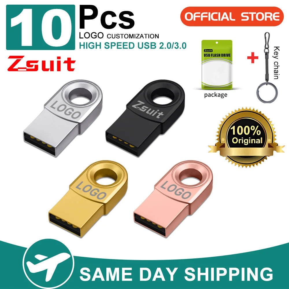 Zsuit Newes 10PCS Mini USB Sticks 4GB Creative Memory Disk 16G 32GB USB Flash Drive 64G Free Logo Gift U Stick Waterproof U Disk Zpaxo