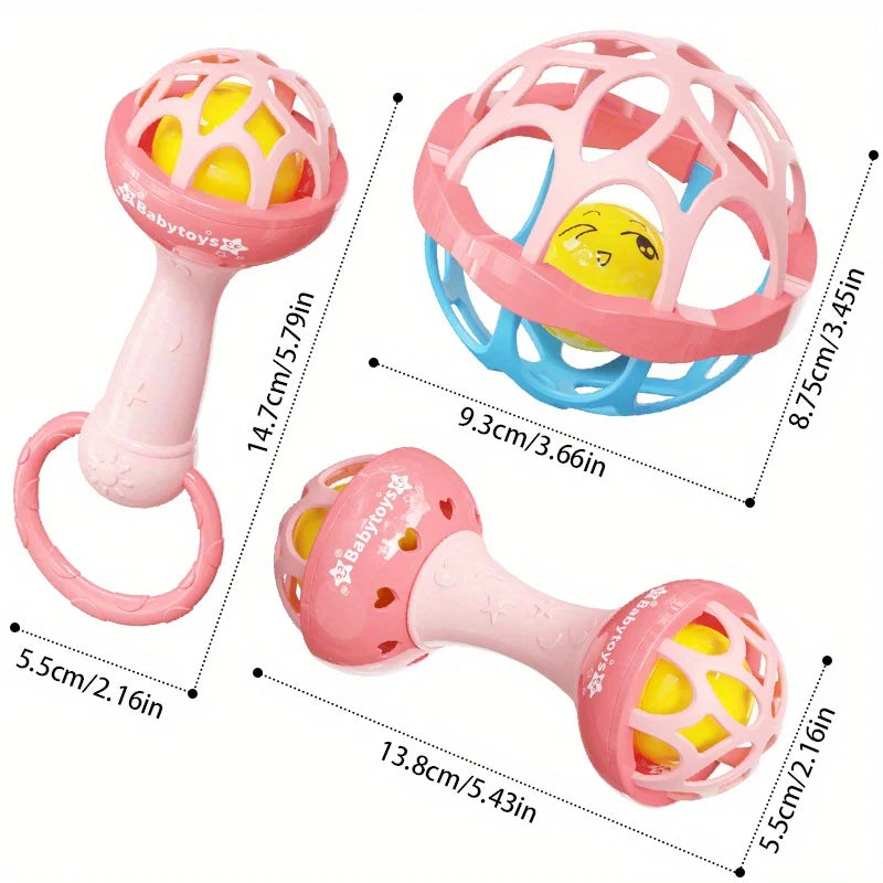 Sensory Toys Babies Pink Handheld Ball Player Bell Ringing Improve