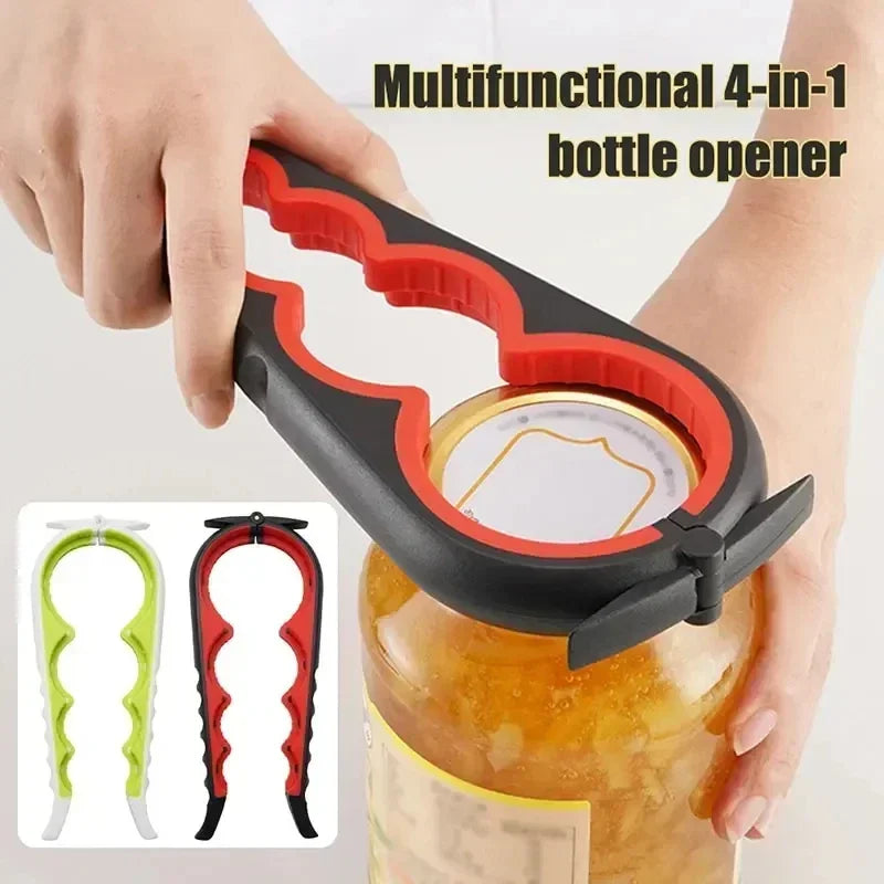 4-in-1 Multi-Function Bottle & Can Opener – Anti-Slip Grip Bottle & Can Opener Zpaxo