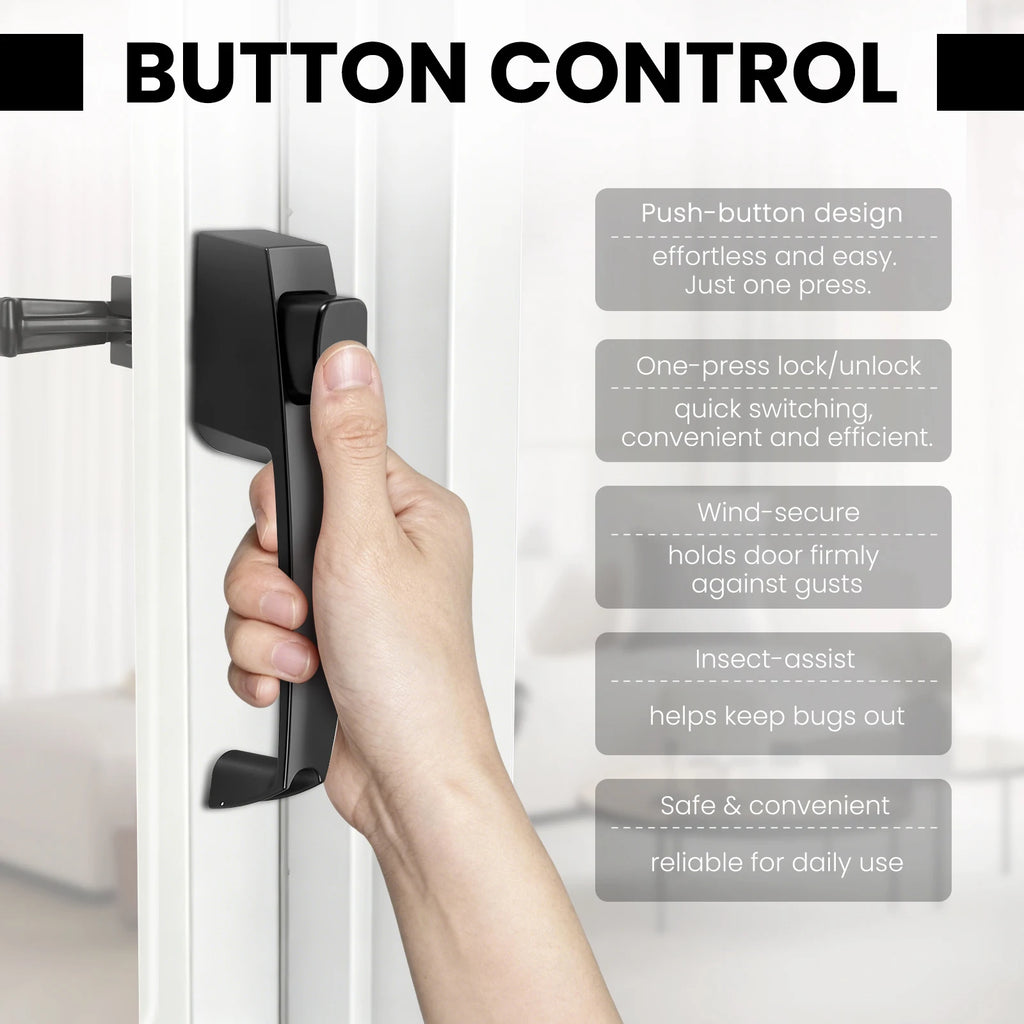 Push Button Storm Door Latch Screen Handle Lock Universal Replacement Kit Reversible Hardware For Patio Balcony Garage Entrance Zpaxo