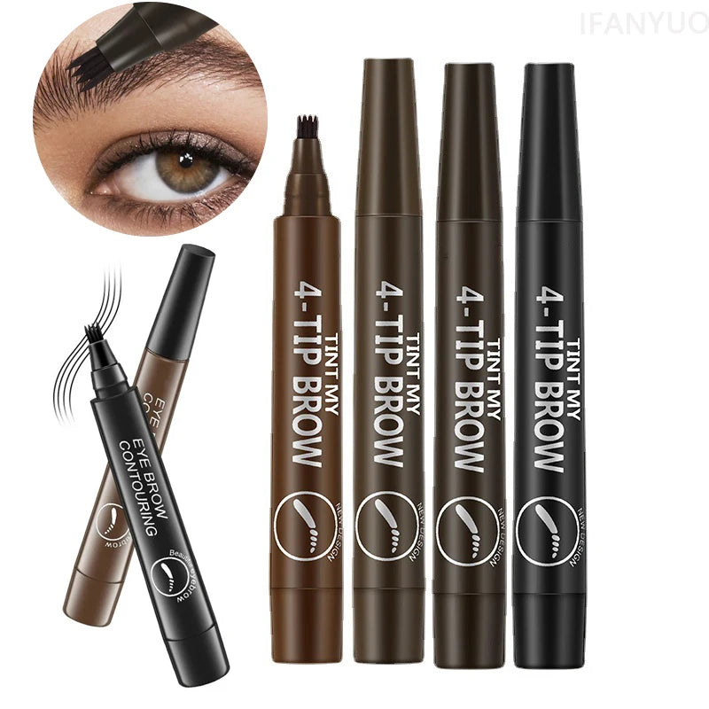 4 Point Eyebrow Pencil 5 Colors Long-lasting Non-smudged Waterproof