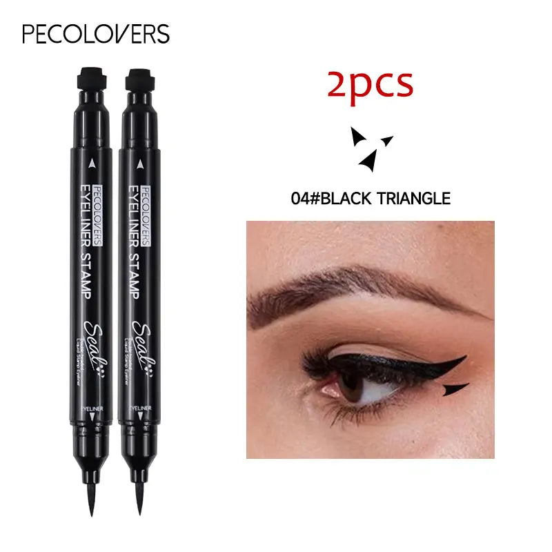 Star Liquid Eyeliner Black Moon Stamp Eye Liner Pencil 2 in 1 Waterproof Long-lasting Easy Applying Eye Eyeliner Pen Makeup Zpaxo 04-2pcs