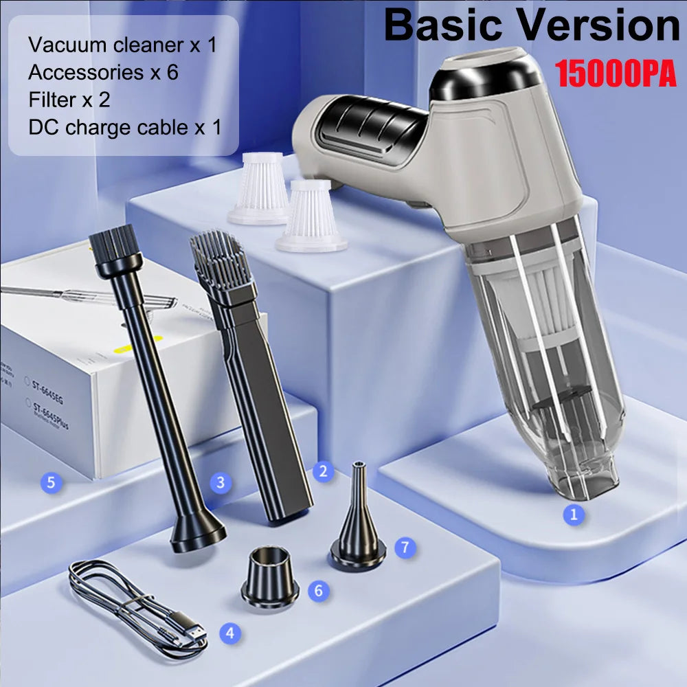Car Vacuum Cleaner 95000PA Strong Suction Handheld Wireless Household