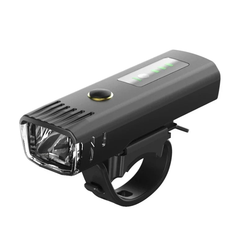 Bike Front Light USB Rechargeable Bright Waterproof Bicycle Light Outdoor Night Riding Led Smart Induction Bike Front Light Zpaxo Black