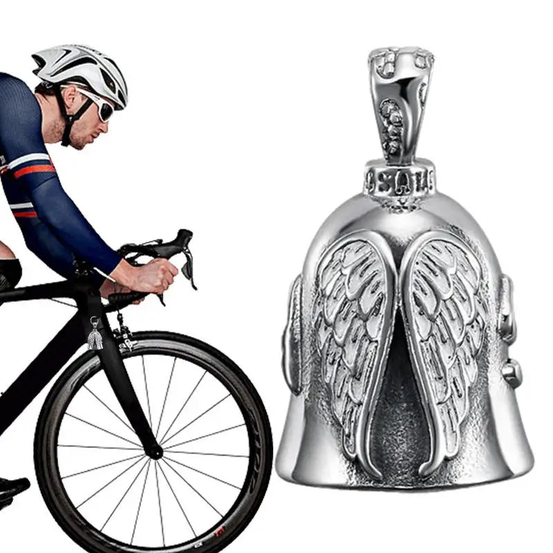 Guardians Angel Ride Cycling Motorcycle Bell Keychain Titanium Steel