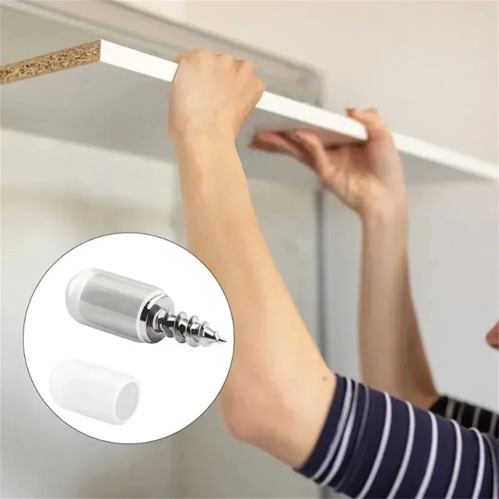 50/10PCS Self Tapping Screw Layer Plate Holder Wardrobe Septum Brackets Fixed Screw Shelf Support Pegs with Non-Slip Sleeve Zpaxo