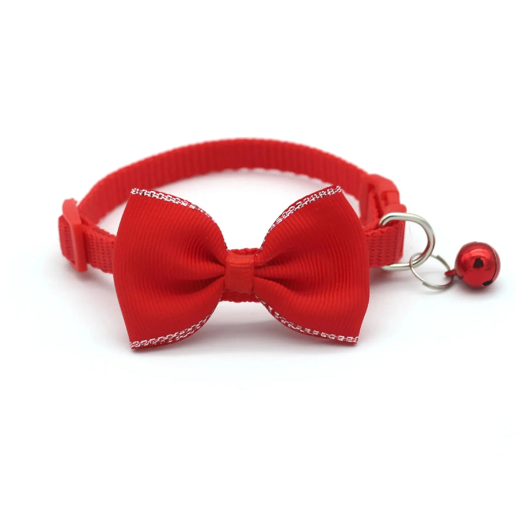 Cute Cat Bow Bell Collar – Adjustable Multicolor Pet Collar