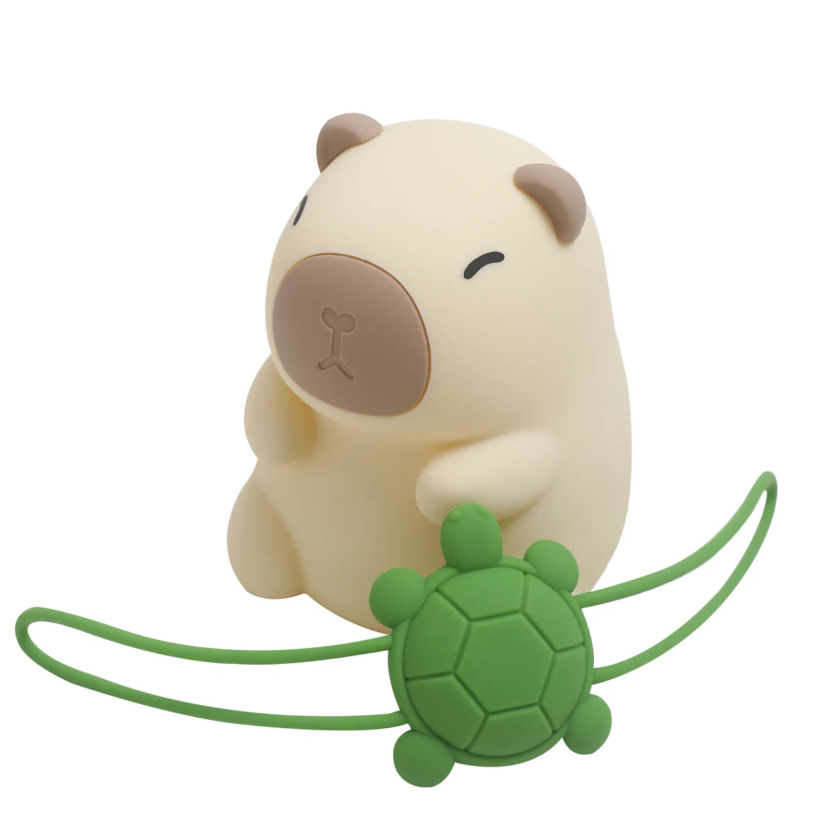 Capybara Cute Night Light Silicone Lamp 7 Colors Dimming Nursery Bedroom light for Kids USB Rechargeable Touch Lamp Decor Gift Zpaxo With turtle shell