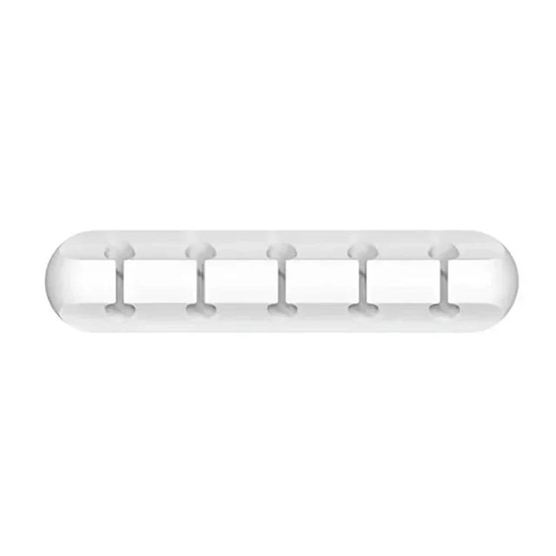 Silicone Cable Clip Winder Organizer Round Charger Cord Clips Desk Zpaxo white 5 Channel