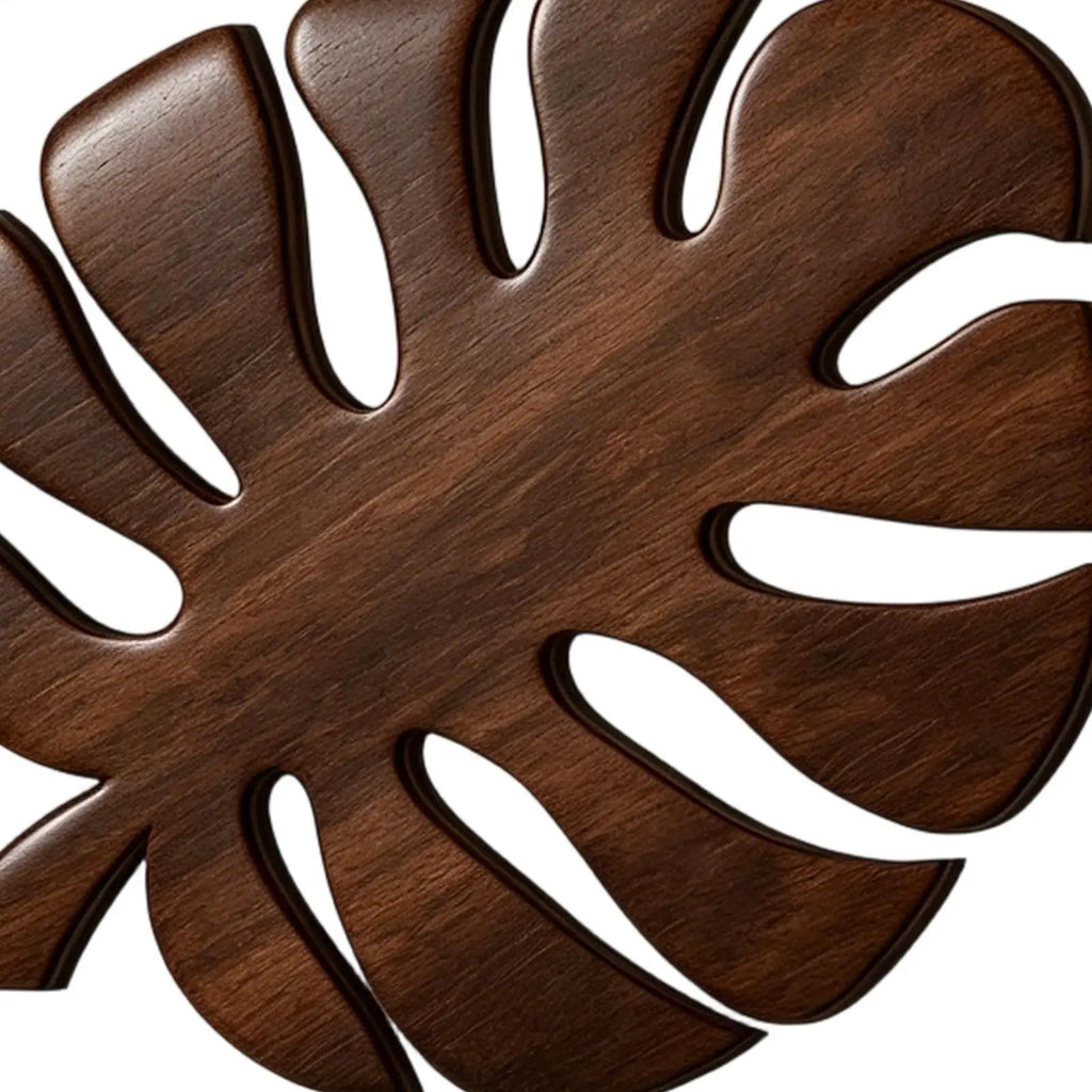3Pcs Wooden Heat Resistant Trivet Set Monstera leaves Design Kitchen Countertop Protector Desk Decor Table Coasters Cup Holder Zpaxo