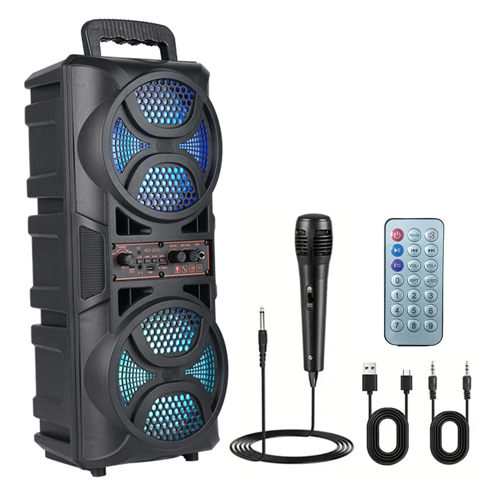 BT Speaker Portable Support USB TF AUX FM MIC Wireless Stereo Outdoor
