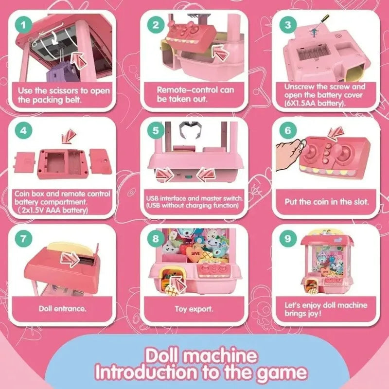 Homemade Doll Grab Machine Large Children's Toy Clip Small Twisted