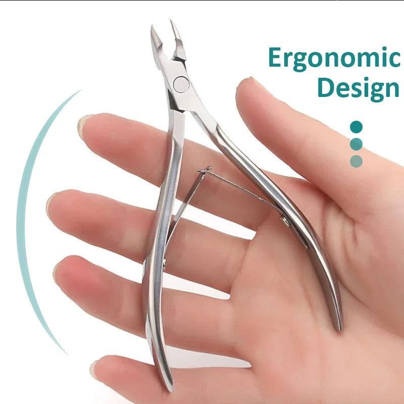 Stainless Steel Cuticle Clippers Trimmer Dead Skin Remover Pedicure Tool Cuticle Nippers Nail Manicure Scissors for Personal Zpaxo