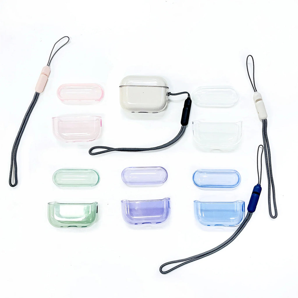 Soft TPU Earphone Case with Lanyard Strap For Airpods Pro 2 Transparent Shockproof Cover Protective Shell Headphone Accessories Zpaxo