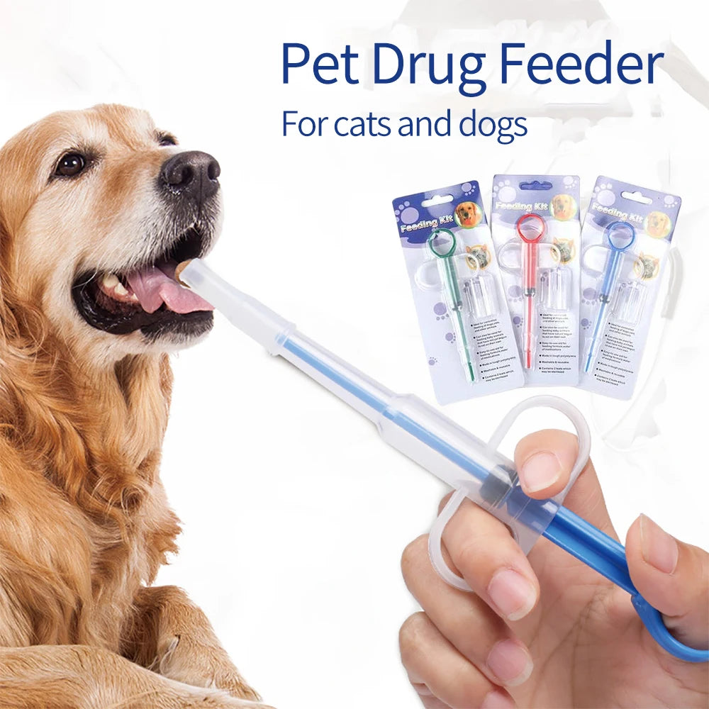 Pet Medicine Feeder Cat Tablet Syringe Feeder Soft Tip Dual Purpose Feeder Cat Pill Shooter Pet Pills Applicator Random Color Zpaxo