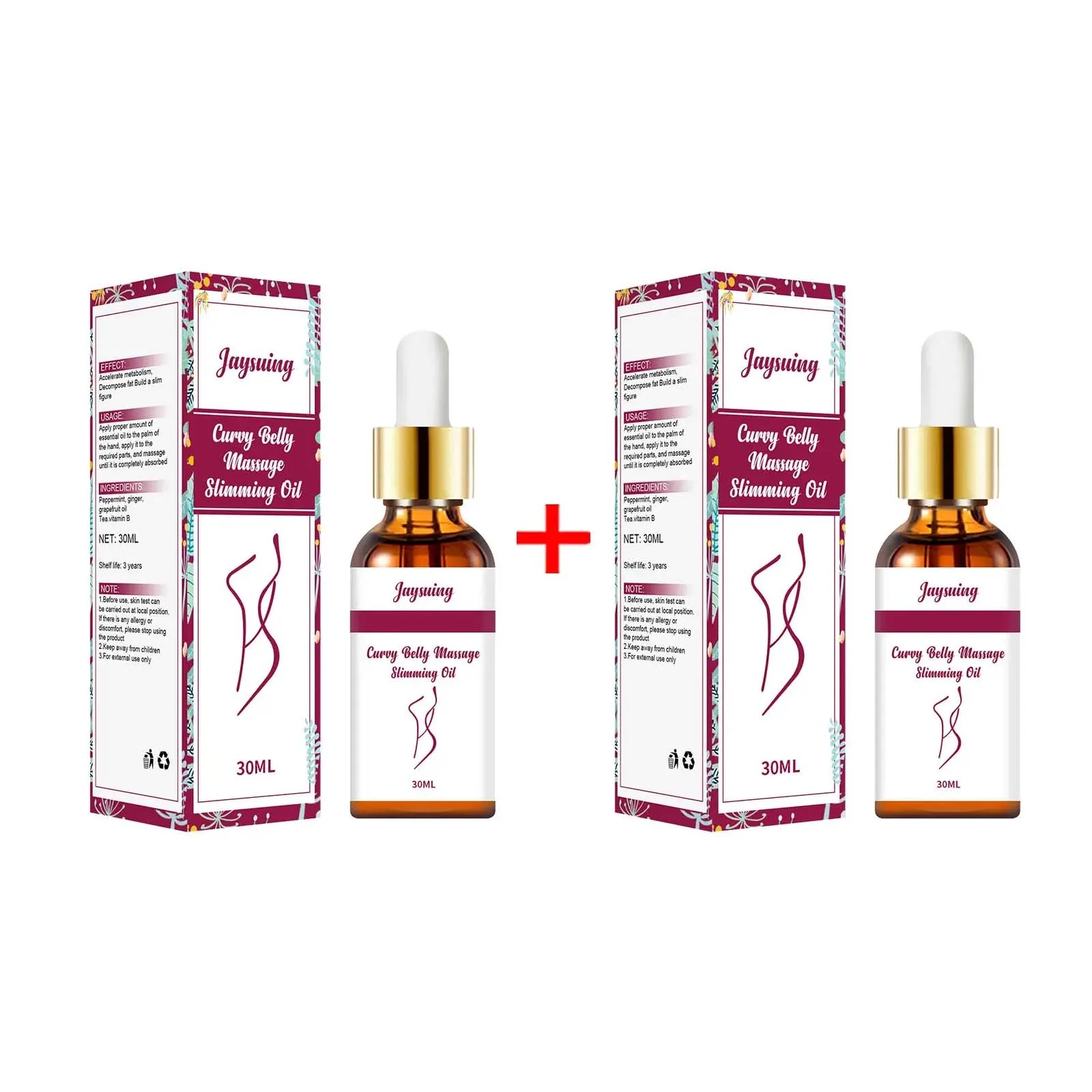 Body Care Oil Nourishing Firming Fat Burning Belly Waist Anti-Cellulite Relax Massage Shaping Tighten Weight Lose Slimming Oil Zpaxo 2 x 30ml Boxed