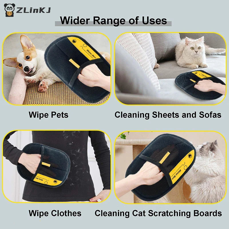 ▶1Pcs Reusable Pet Hair Remover Electrostatic Gloves For Cats & Dogs Zpaxo
