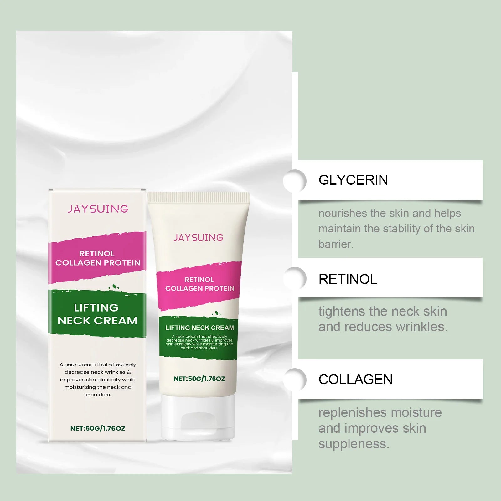 Jaysuing Collagen Neck Cream – Anti-Aging Firming & Wrinkle Cream Neck Firming Cream Zpaxo