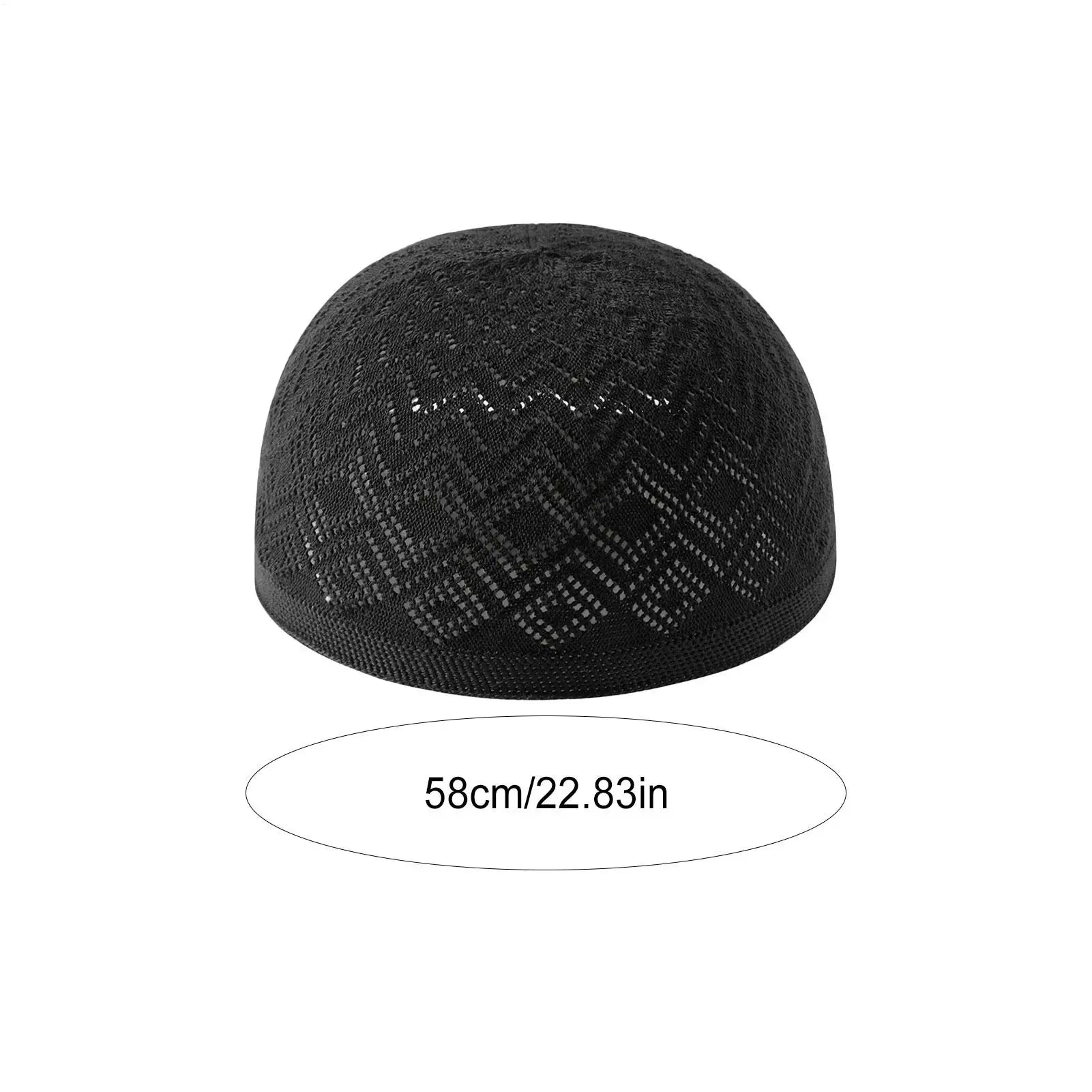 Kufi Hat Elastic Breathable Stretchable Soft Embroidery Cap Crochet