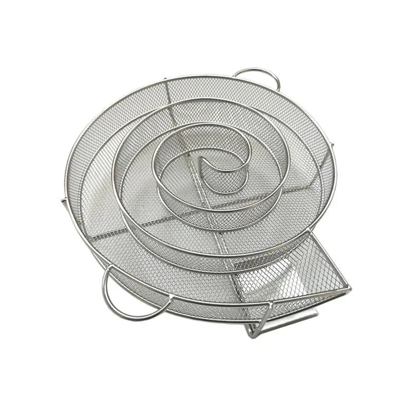 Stainless Steel Cold Smoke Generator Rack | BBQ Mesh Tool BBQ Smoke Rack Zpaxo Circular