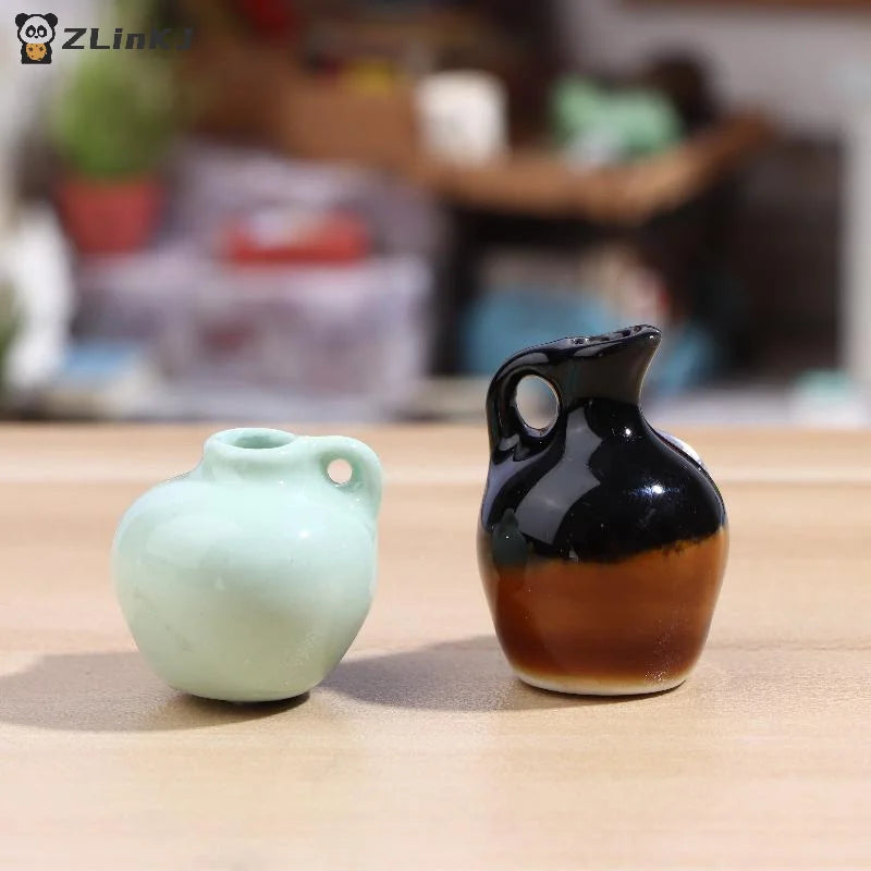 ▶1Pcs Creative 3D three-dimensional Home Decoration Magnet Dollhouse Miniature Ceramic Small Vase Model Refrigerator Sticker Zpaxo