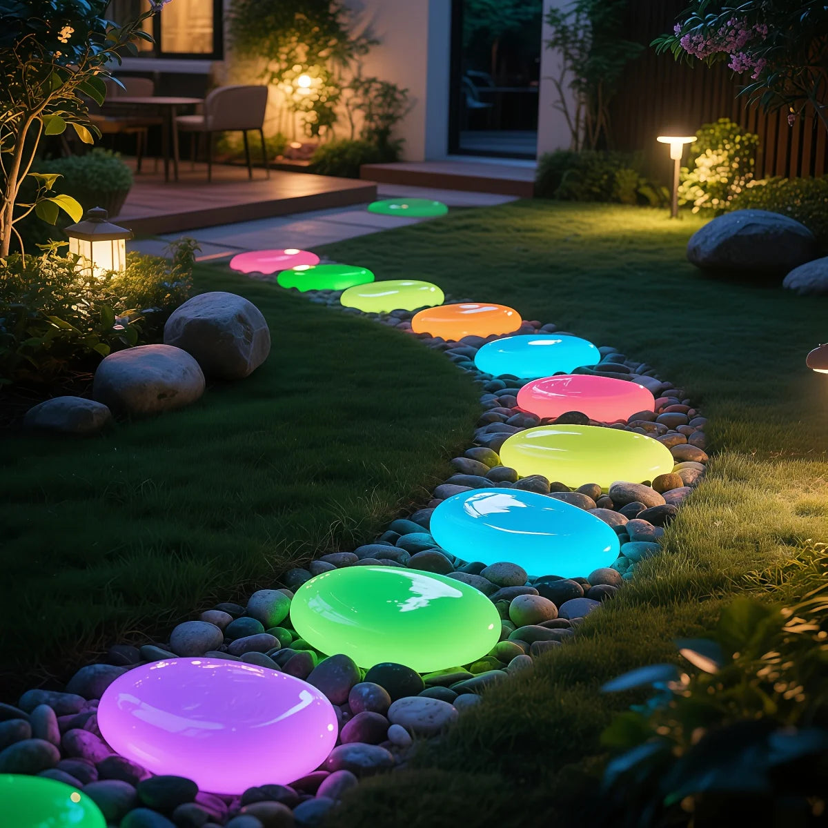 Oversized Glowing Resin Stones Large Bright Luminous Stone Garden