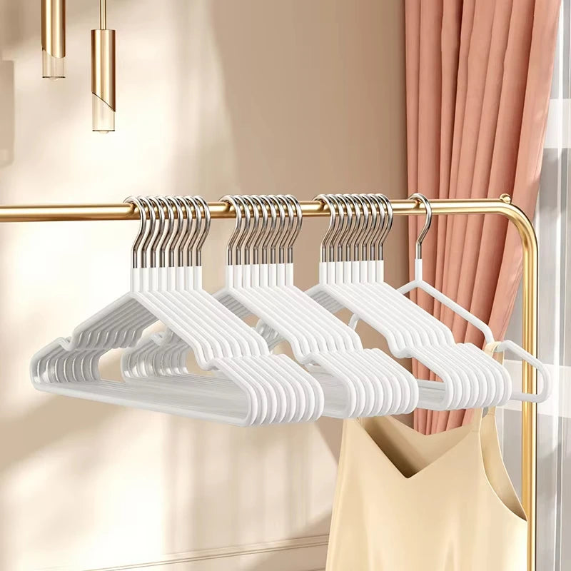 10pcs- Metal Traceless No-slip Clothes Hangers, Durable Strong Clothes Racks, Household Space Saver For Organization Of Bedroom, Zpaxo