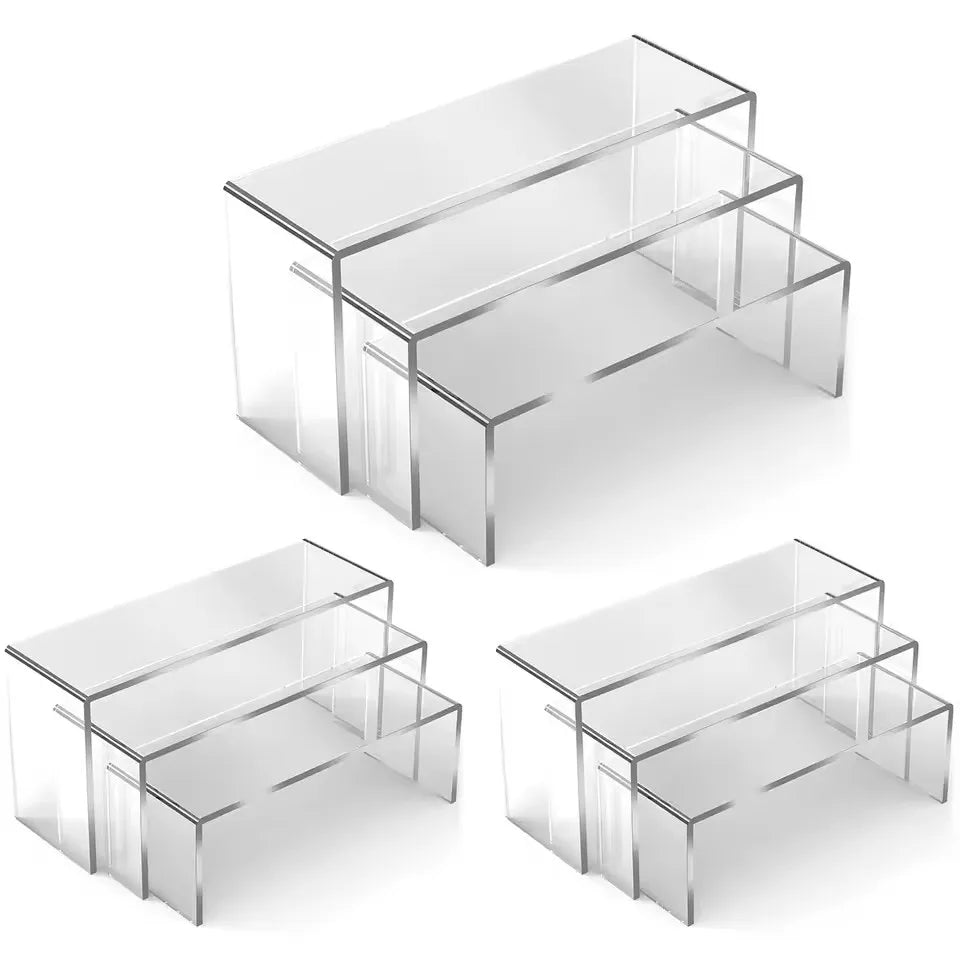 3/6/9/12Pc Clear Acrylic Display Stand Cosmetic Bag Jewelry Showcase Cup Holder for Home Shop statue Model Pottery Display Riser Zpaxo 9Pcs