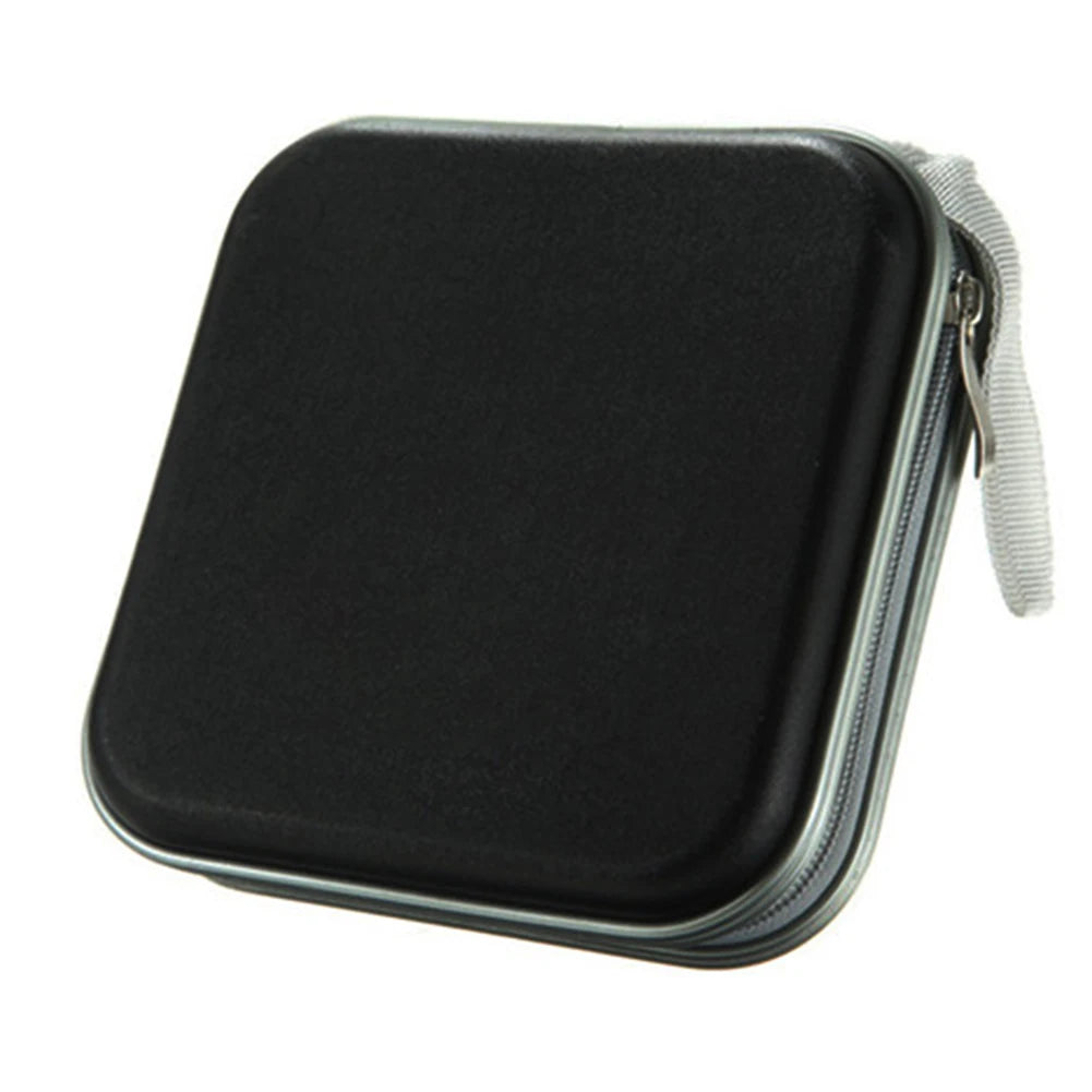 Portable 40Pcs Disc CD DVD Wallet Storage Organizer Case Boxes Holder CD Sleeve Hard Bag Album Box Cases with Zipper Zpaxo black China Mainland