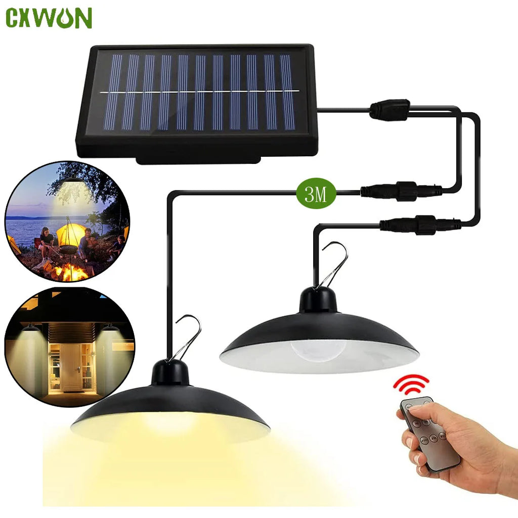 Solar LED Pendant Light Remote Control Outdoor Lighting Garden Patio Zpaxo