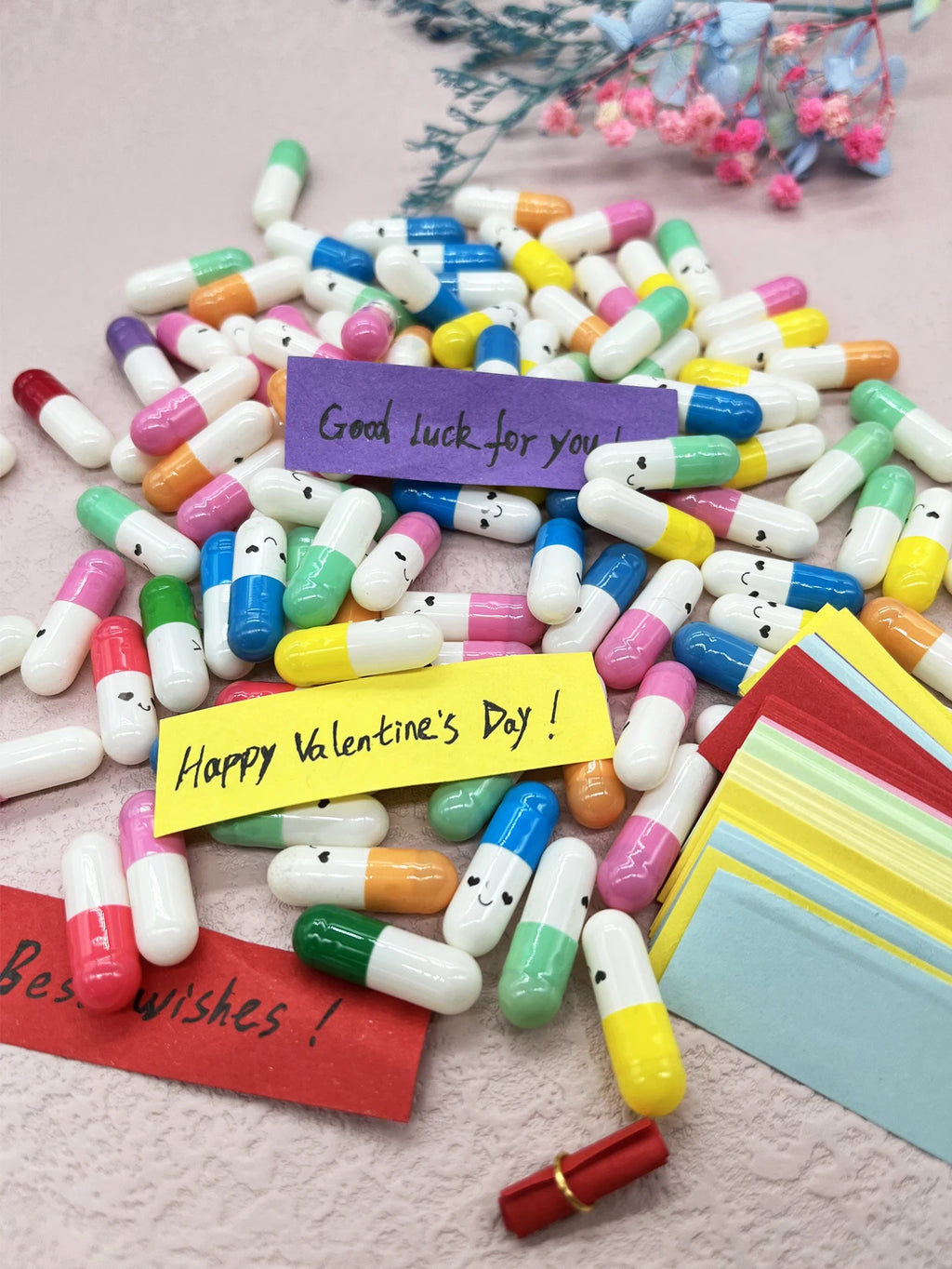 50pcs Message Capsule Love Pills – DIY Valentine's Notes & Wishes DIY Gift Capsules Zpaxo