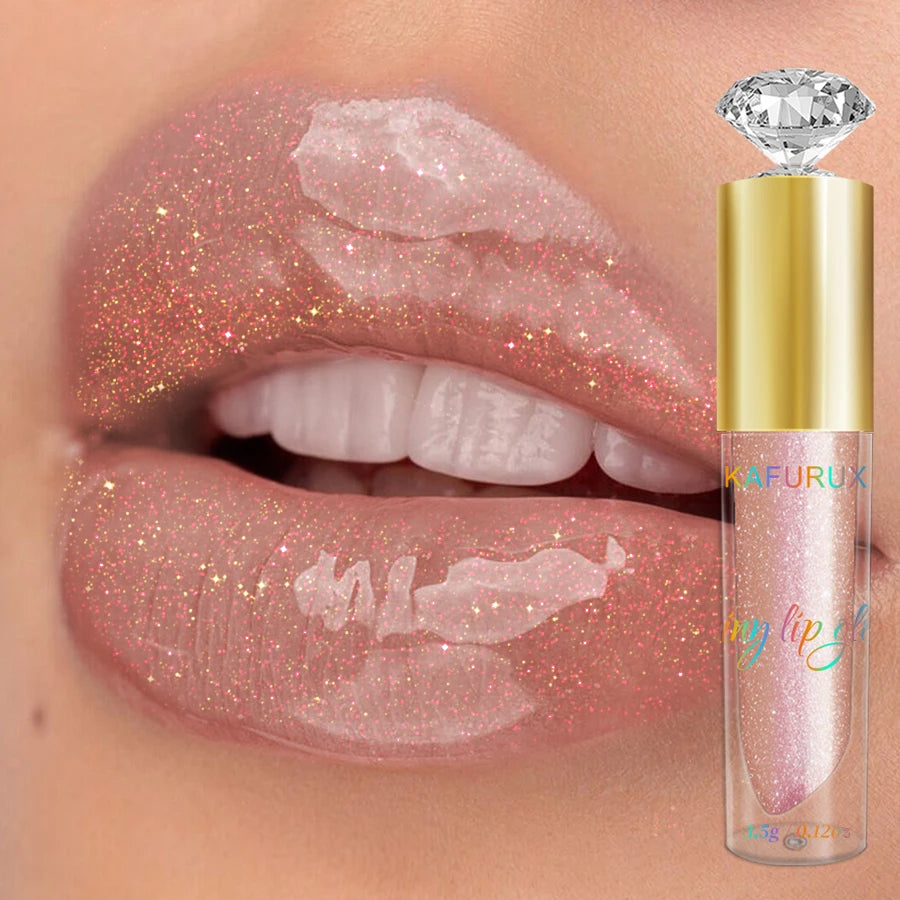 9 Colors Diamond Shimmer Glitter Lip Gloss Moisturizing Liquid Zpaxo 202